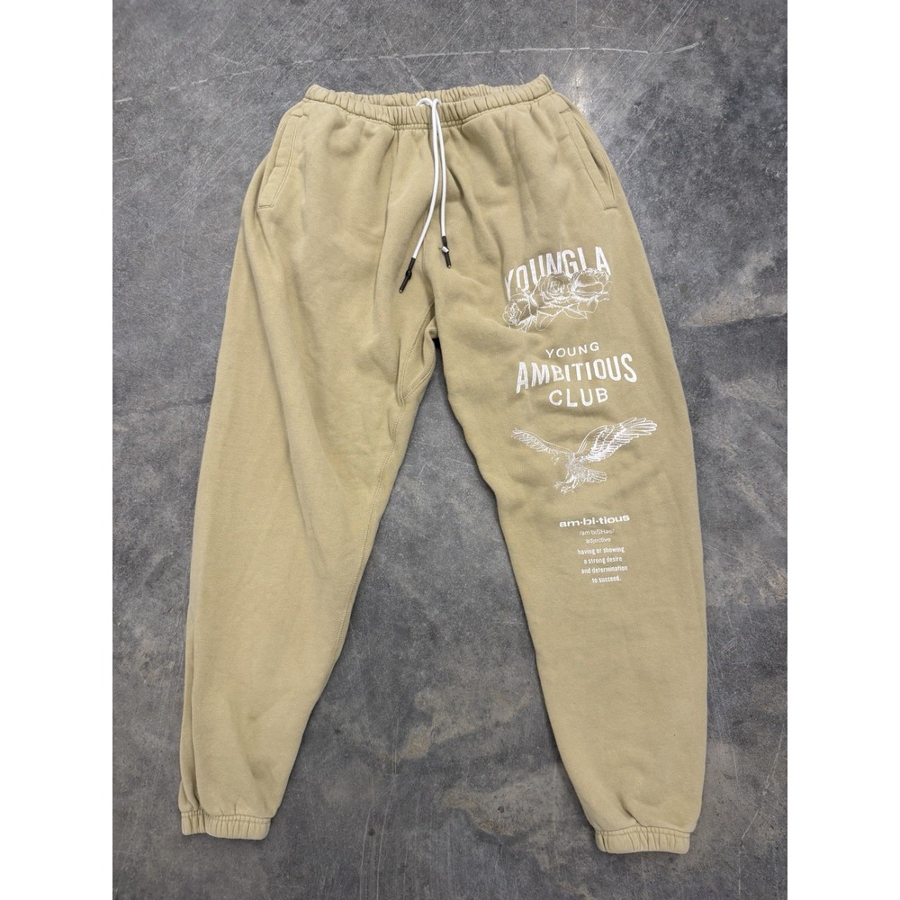 YoungLA Immortal Tan Khaki Joggers Mens XL Young Ambitious Club Eagle Sweatpants